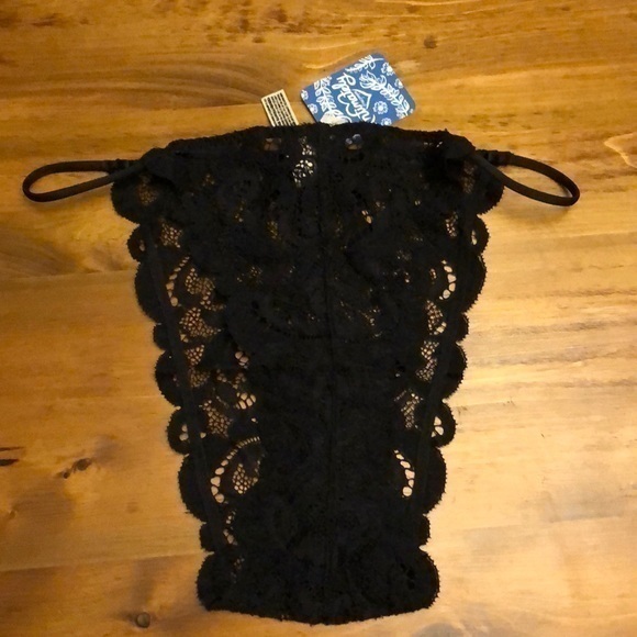 Free People Panties High Waisted Tanga Black - Picture 4 of 5